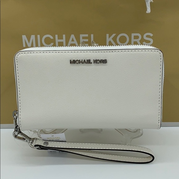 MICHAEL KORS MD ZA PHONE HOLDER WALLET Optic White - Picture 2 of 16